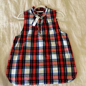 J. Crew Tartan Sleeveless Blouse | size 12 | BNWT